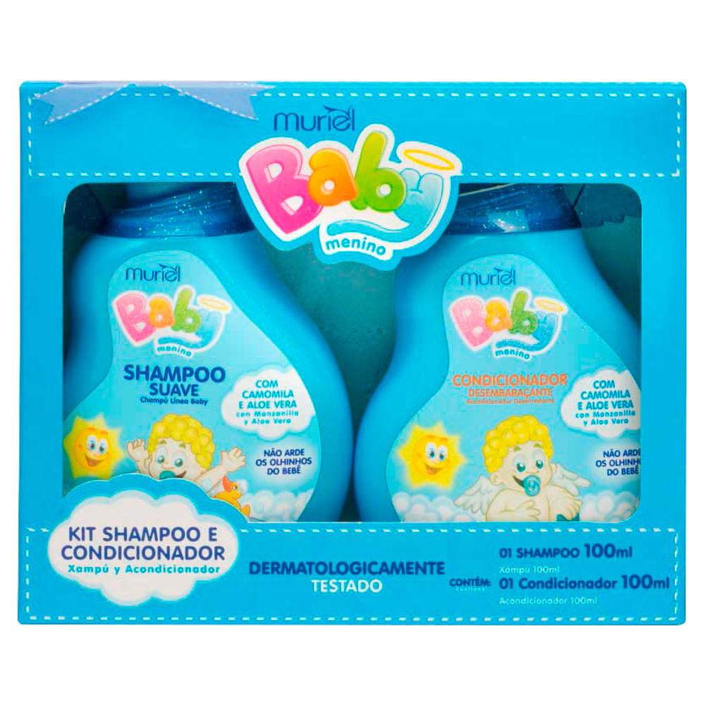 Kit Banho Muriel Baby Azul Shampoo 100ml e Condicionador 100ml
