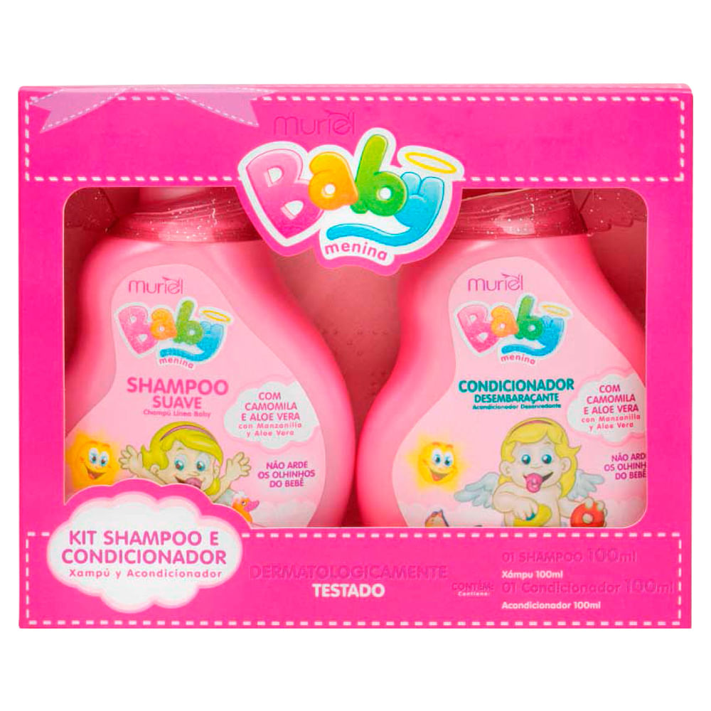 Kit Banho Muriel Baby Rosa Shampoo 100ml e Condicionador 100ml