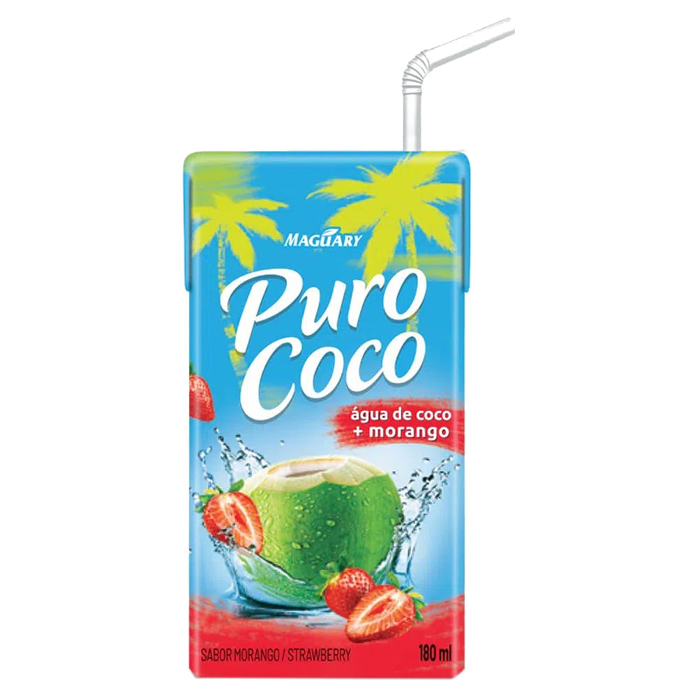 Água de Coco Puro Coco com Morango 180ml