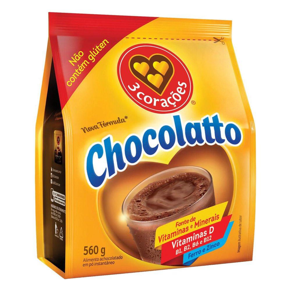 Achocolatado Em pó Chocolatto 3 Corações 560g
