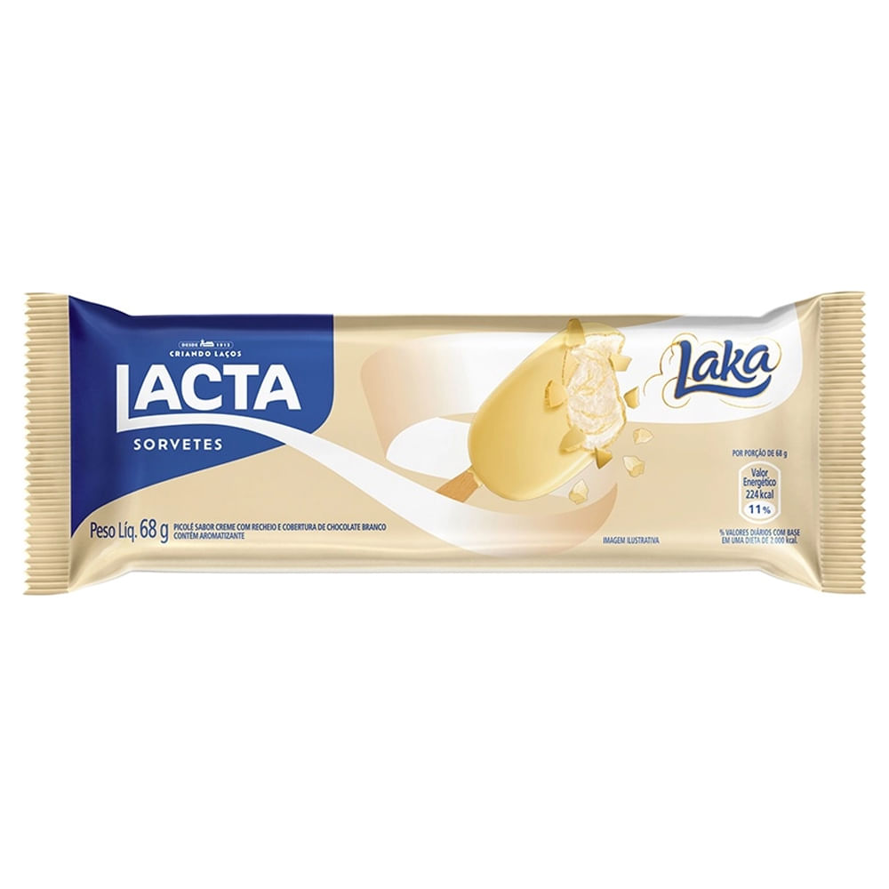 Picolé Lacta Laka Chocolate Branco 68g