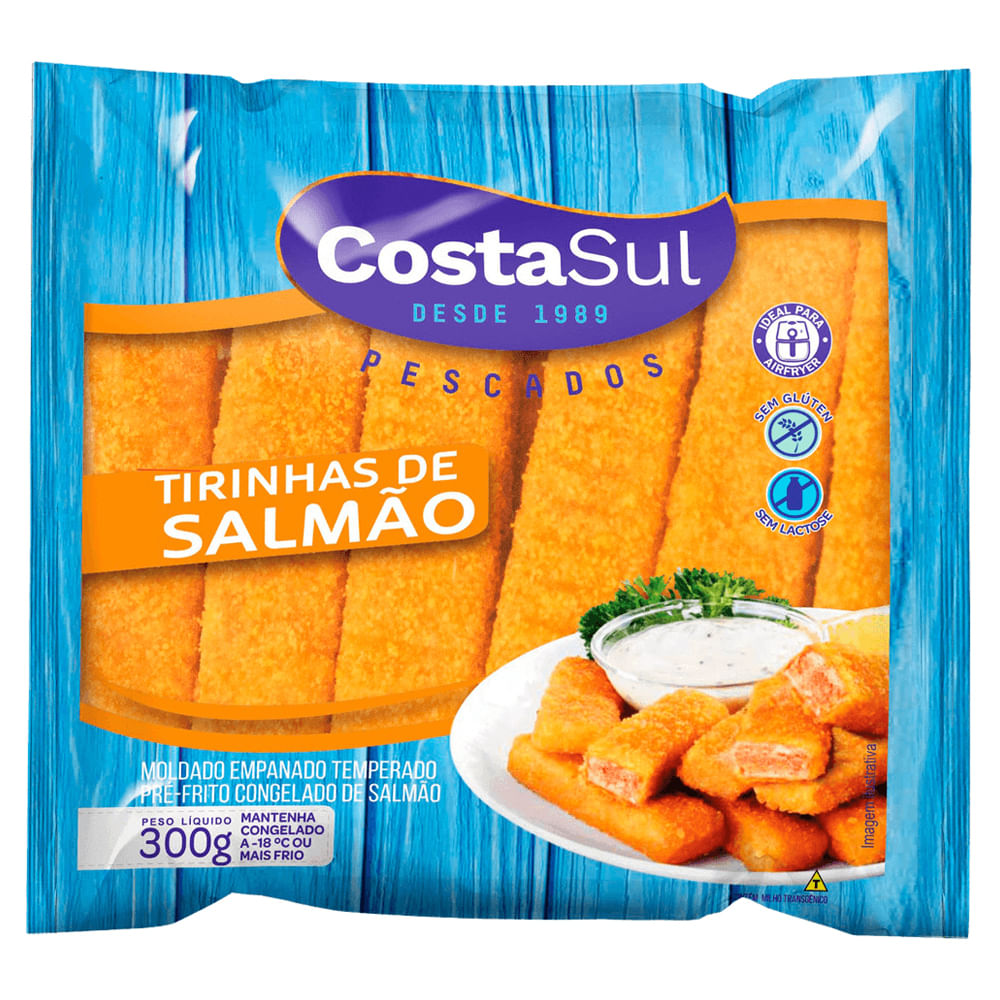 Salmão Empanado Costa Sul em Tirinhas Congelado 300g