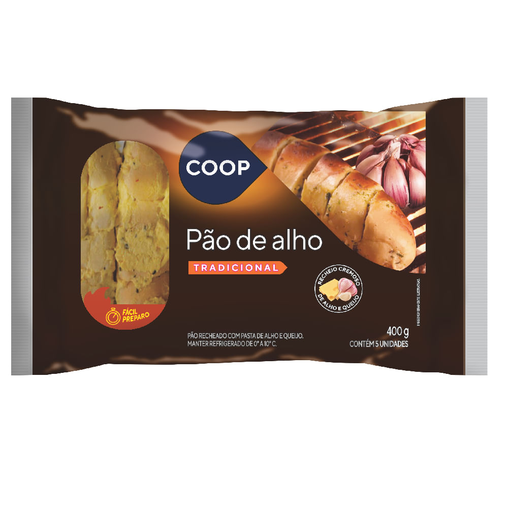 Pão de Alho Tradicional Baguete Coop 400g