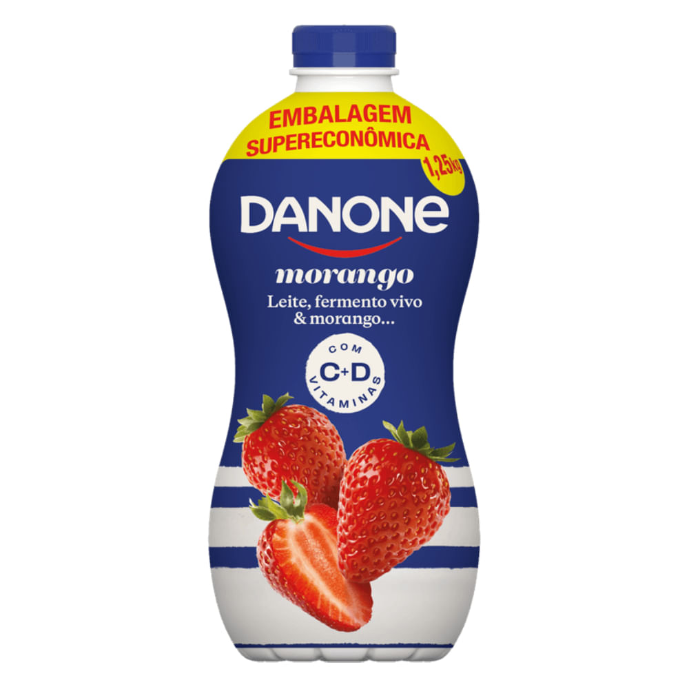 Iogurte Parcialmente Desnatado Morango Danone 1,25kg