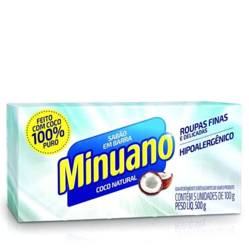 Sabão em Barra Coco Minuano 500g com 5 Unidades