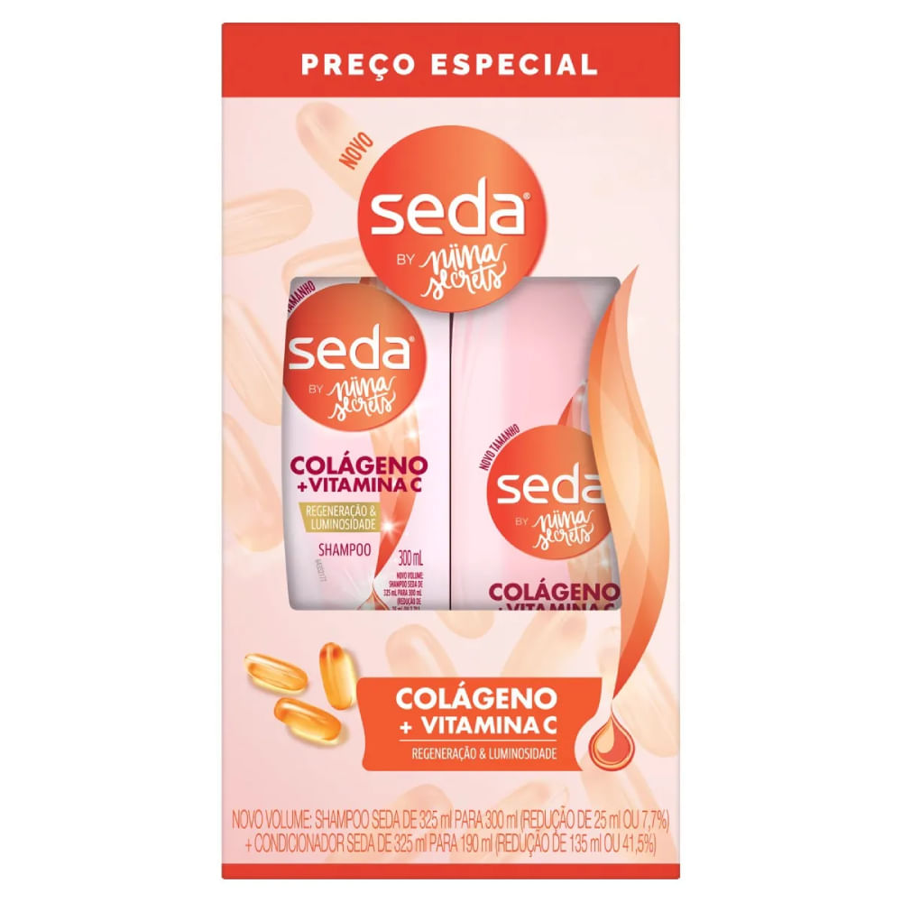 Kit Seda Colágeno + Vitamina C By Niina Secrets Shampoo 300ml + Condicionador 190ml