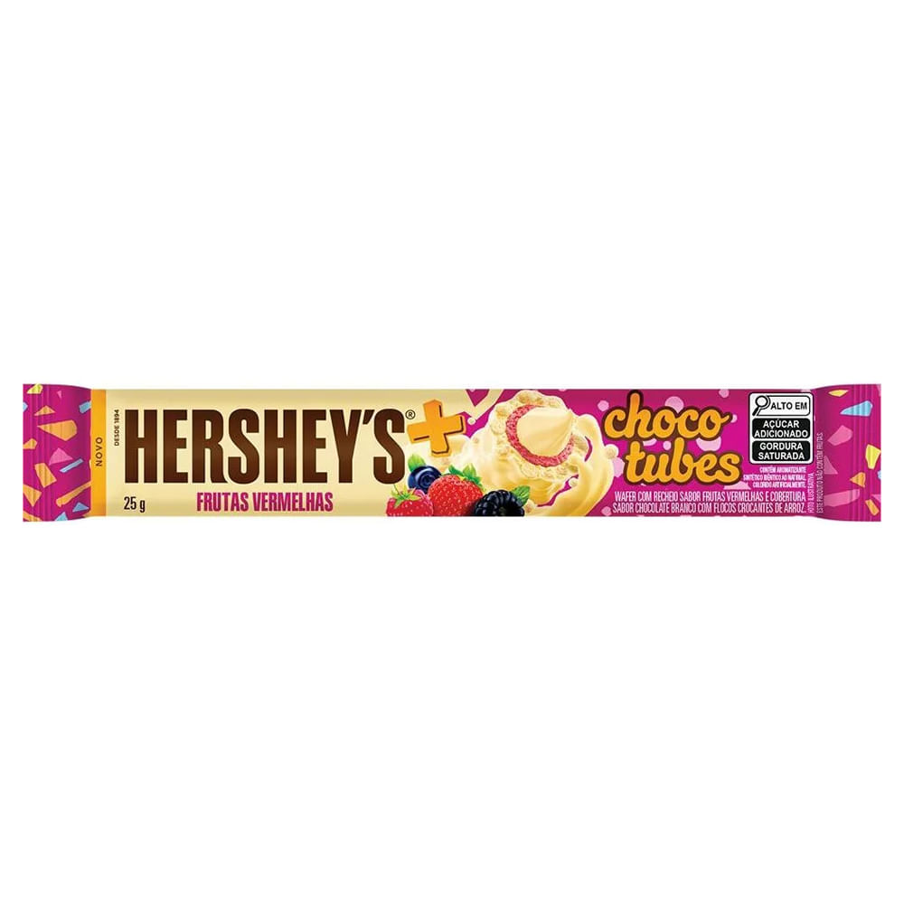 Chocolate Hershey's Chocotubes Frutas Vermelhas 25g