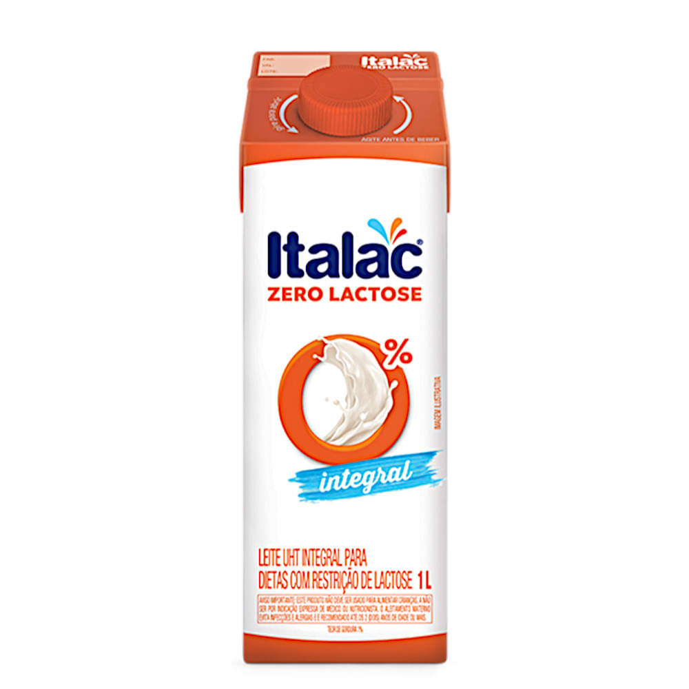 Leite Integral Zero Lactose Italac 1 Litro