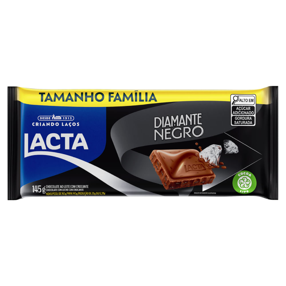 Chocolate Diamante Negro Lacta 145g