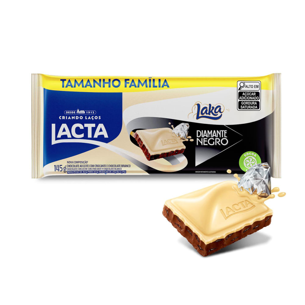 Chocolate Laka + Diamante Negro Lacta 145g
