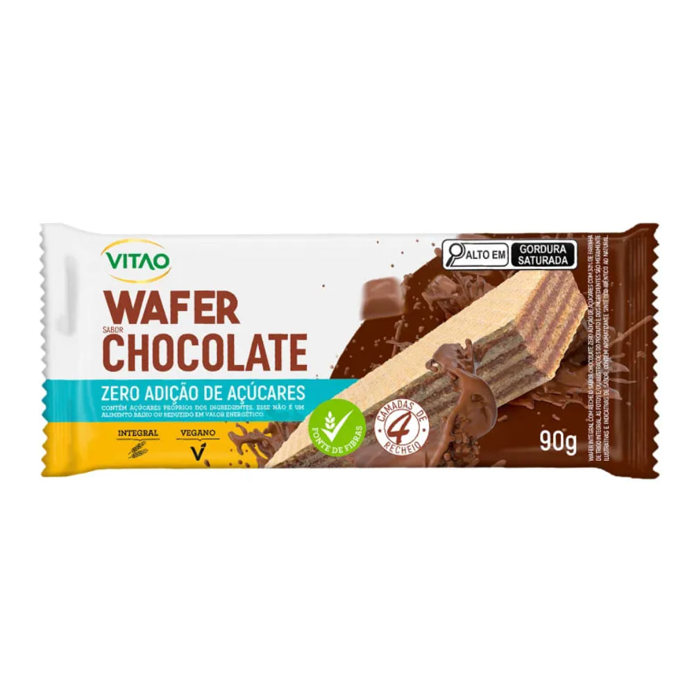 Biscoito de Wafer Vegano Integral Chocolate Vitao 90g
