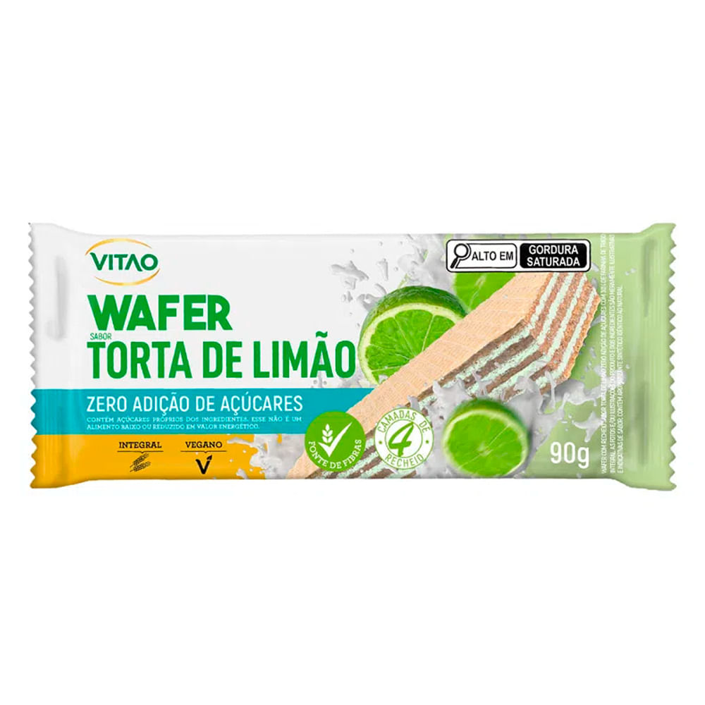 Biscoito Wafer Vegano Integral Limão Vitao 90g