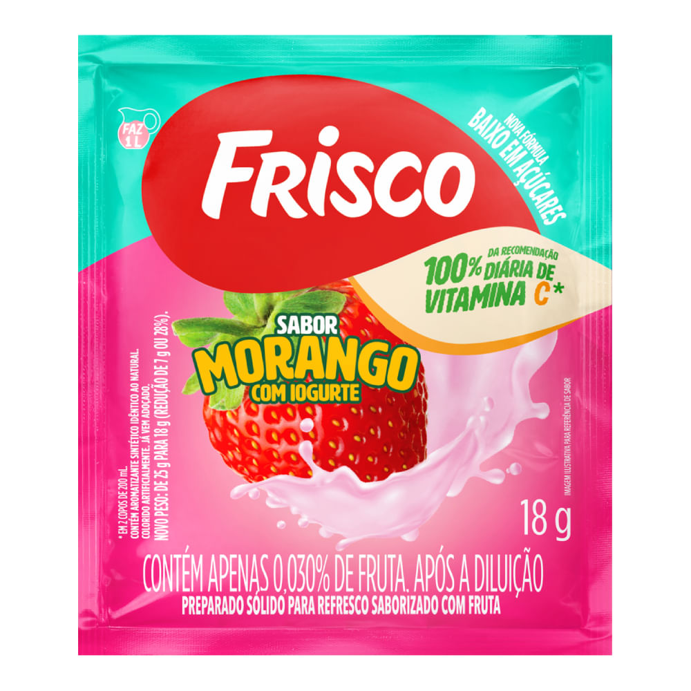 Refresco em Pó Morango com Iogurte Frisco 18G