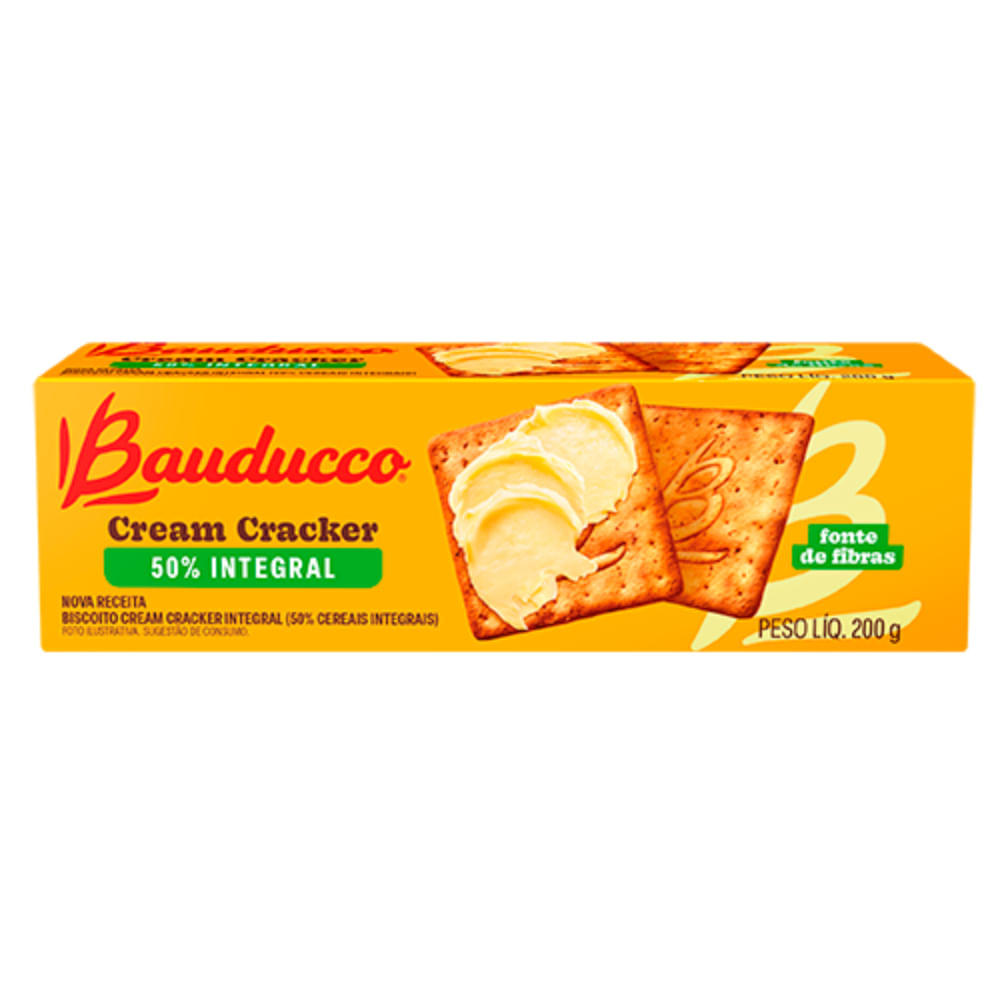 Biscoito Cream Cracker Integral Bauducco 165g