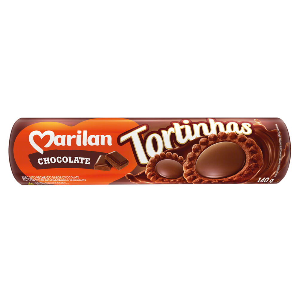 Biscoito Tortinhas Recheado Chocolate Marilan 140g