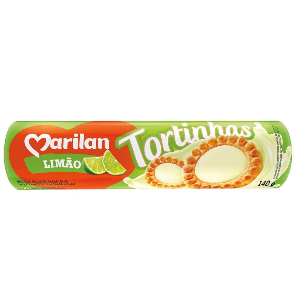 Biscoito Tortinhas Recheado Limão Marilan 140g