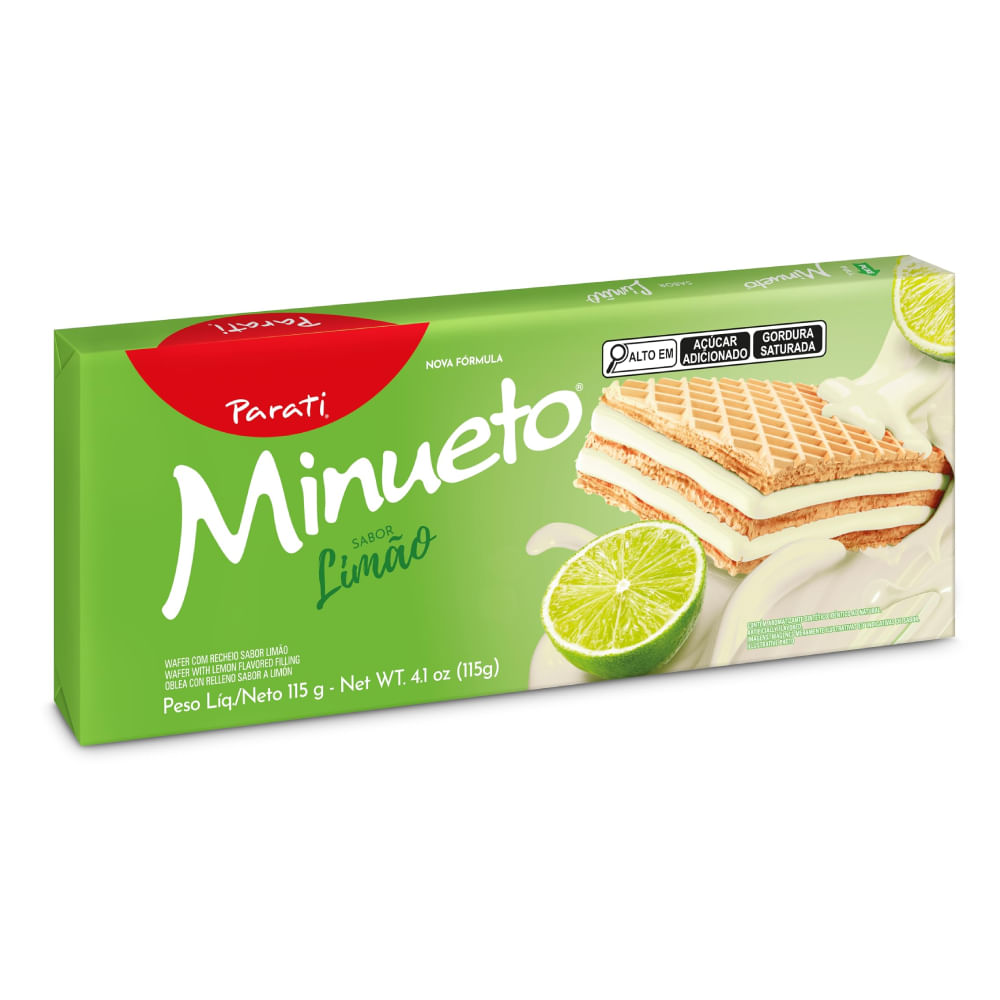 Biscoito Wafer Recheado Limão Minueto 81g