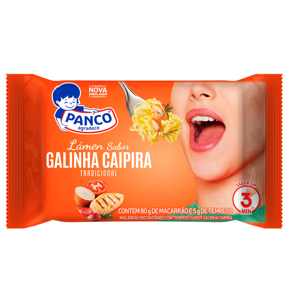 Macarrão Instantâneo Galinha Caipira Panco 85g
