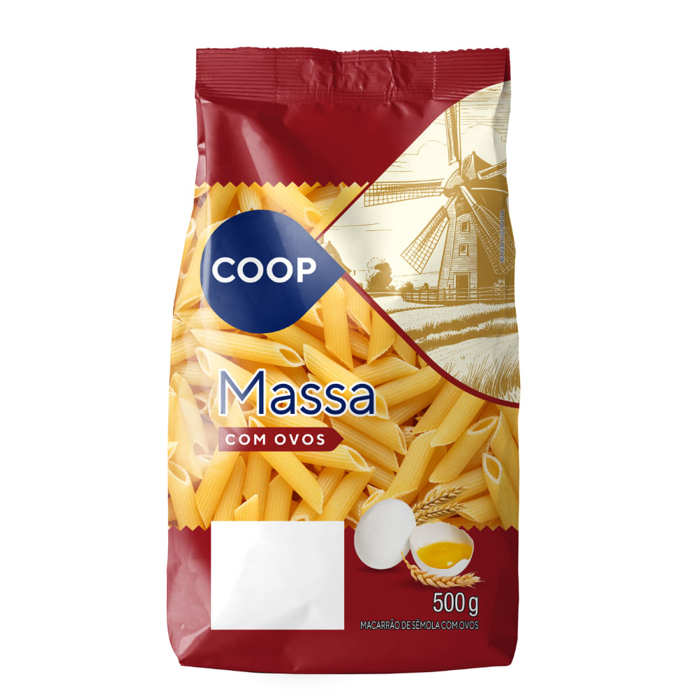 Macarrão Coop Massa com Ovos Penne 500g