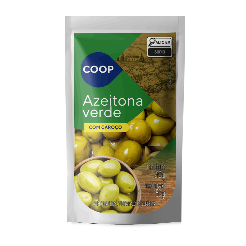 Azeitona Verde Coop com Caroço 150g
