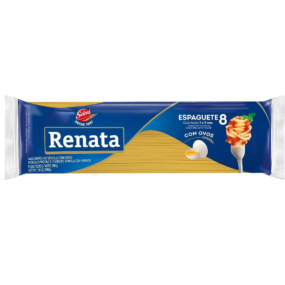 Macarrão com Ovos Espaguete 8 Renata 500g