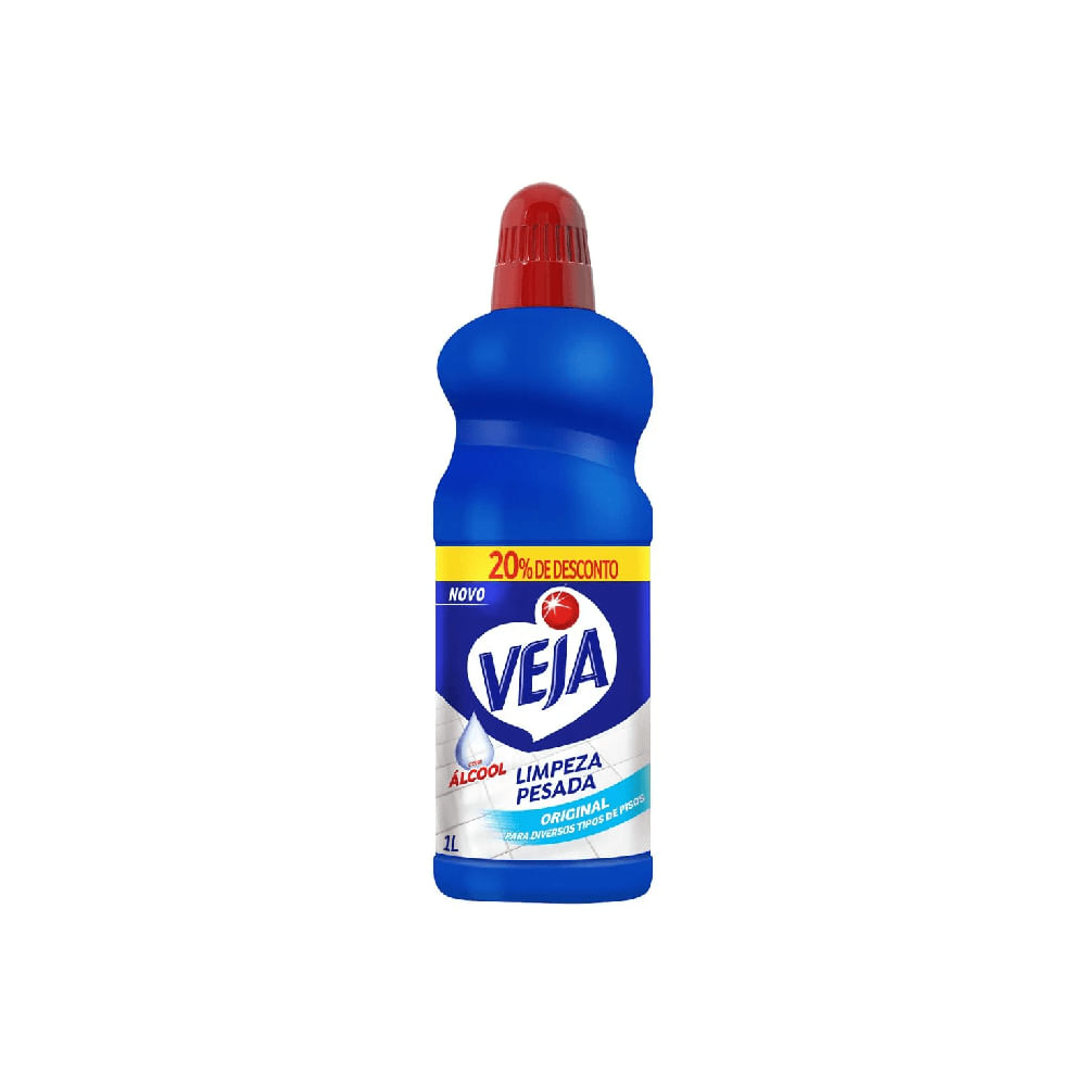 Limpador Limpeza Pesada Original Com Álcool Veja 1L 20% De Desconto