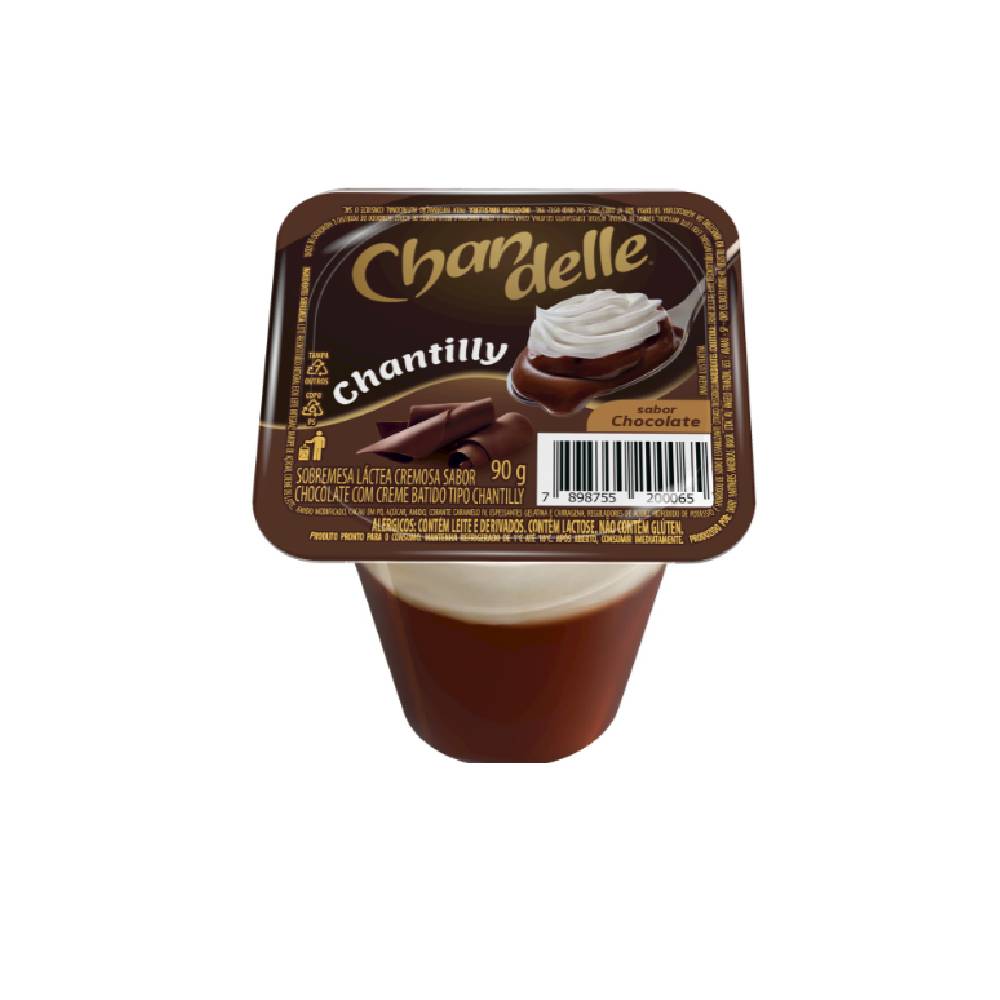 Sobremesa Láctea Com Chantilly Chocolate Chandelle 90G