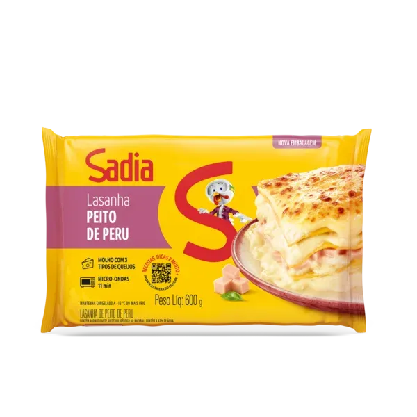 Lasanha Congelada Sadia Peito de Peru 600g