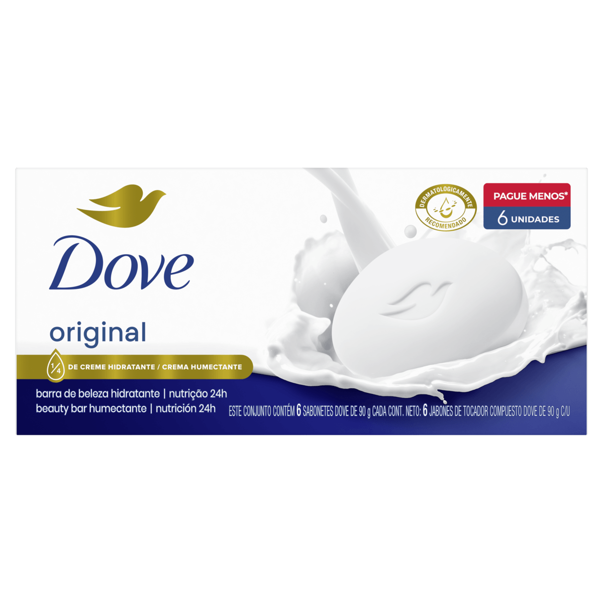 Sabonete em Barra Dove Original 90g 6 Unidades