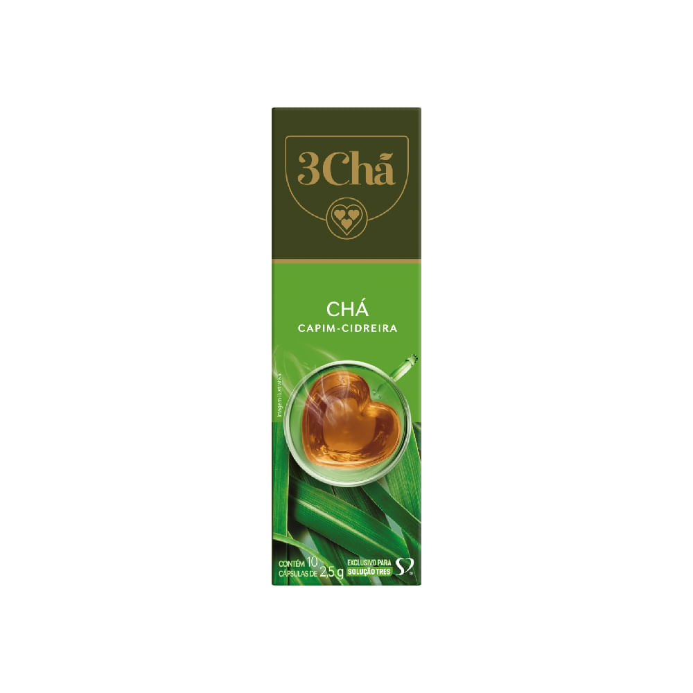 Cápsula de Chá Capim Cidreira 3 Corações 10 unid