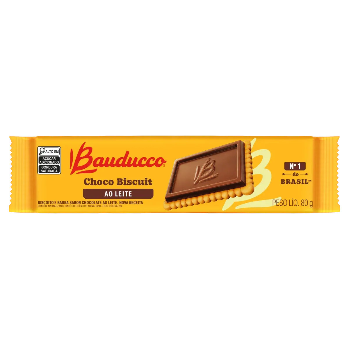 Biscoito Recheado Bauducco Choco Biscuit ao Leite 80g