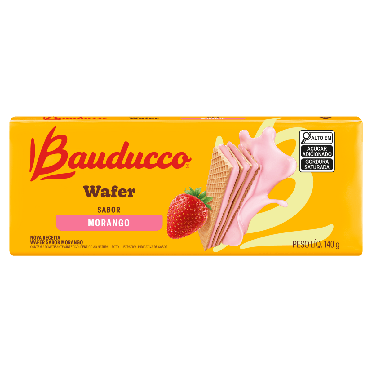 Biscoito Wafer Bauducco Morango 140g