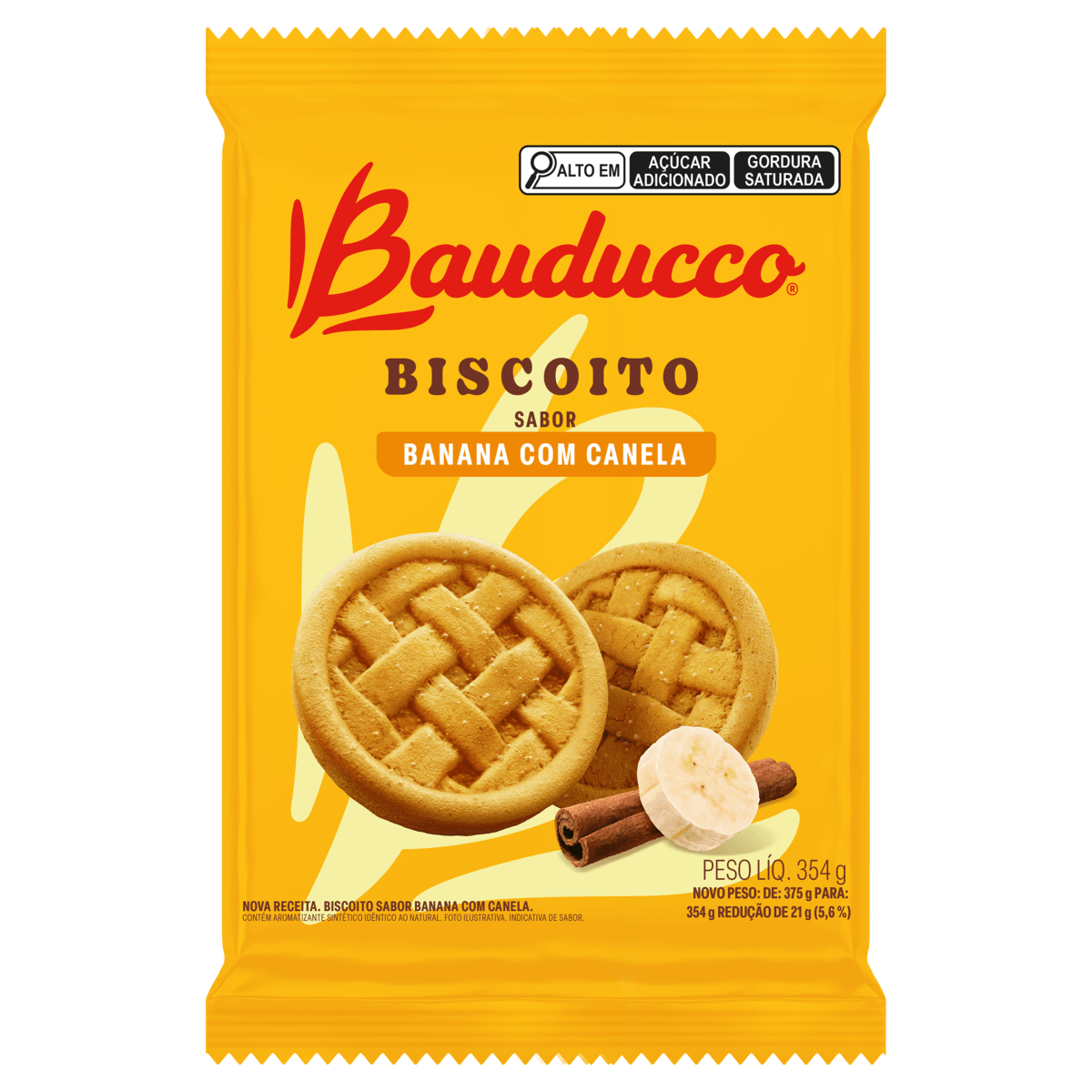 Biscoito Banana Com Canela Bauducco 354g