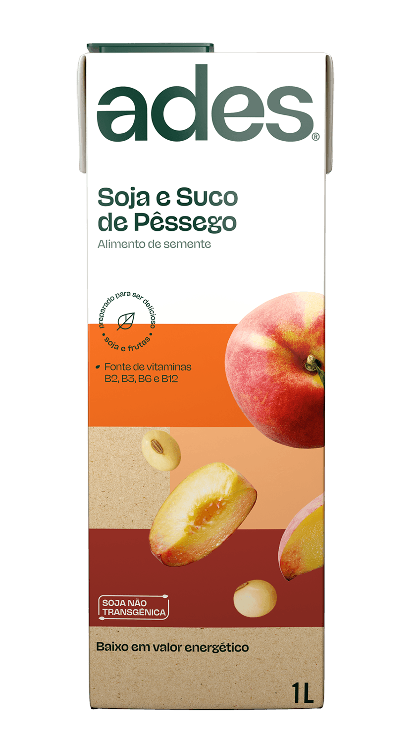 Bebida à Base de Soja Pêssego Ades 1 Litros