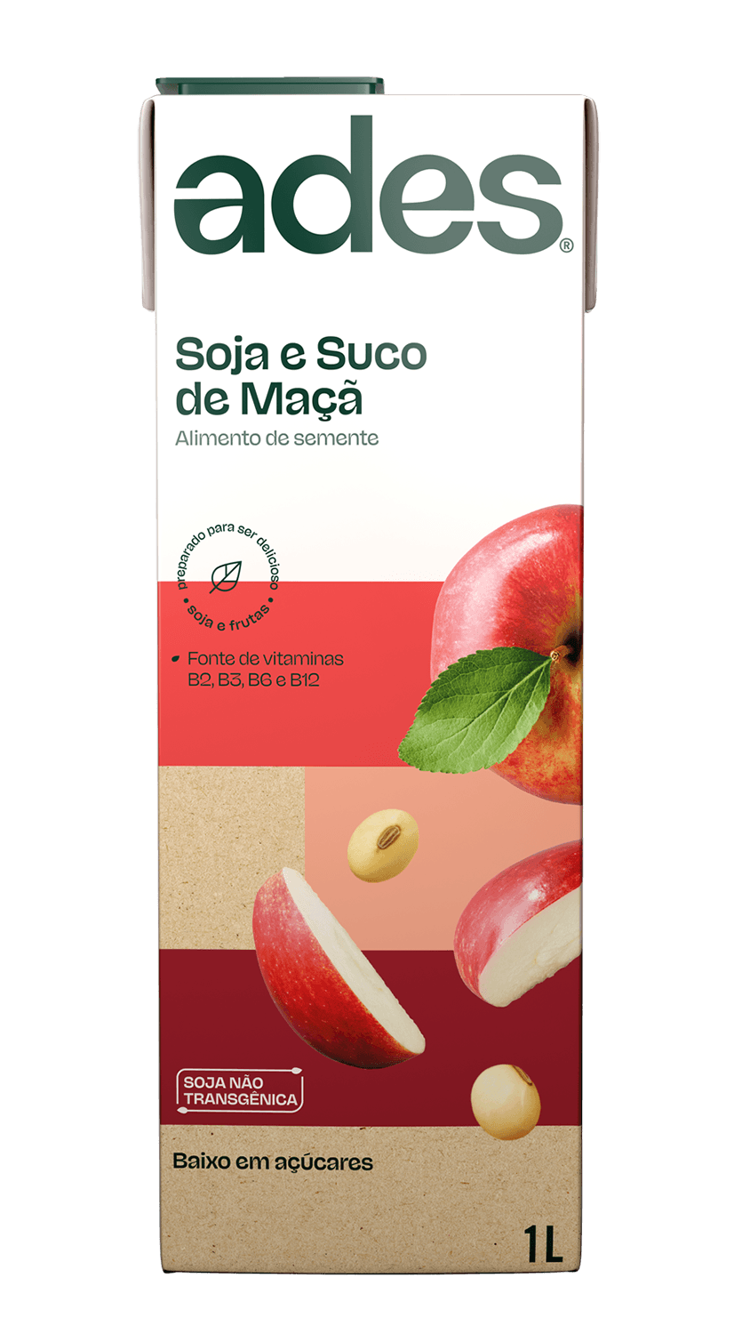 Bebida à Base de Soja Maçã Ades 1L