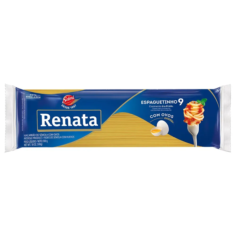 Macarrão com Ovos Espaguete  Nº 9 Renata 500g