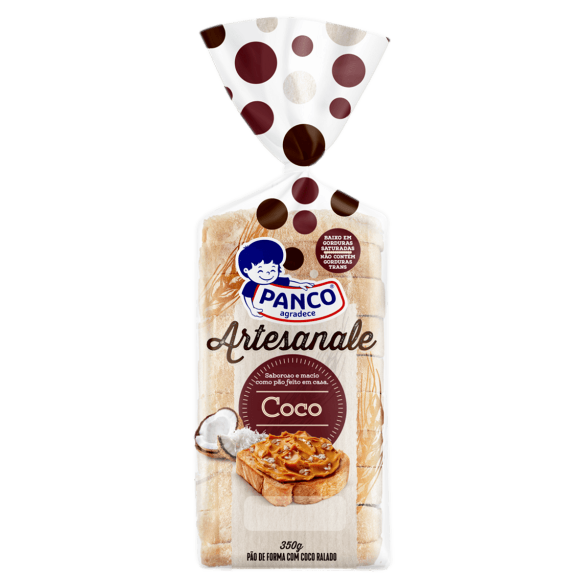 Pão De Forma Artesanale Coco Panco 350g