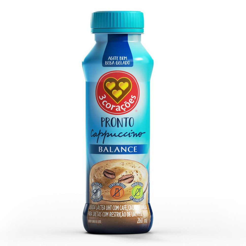 Bebida Láctea Cappuccino Balance 3 Corações 260ml