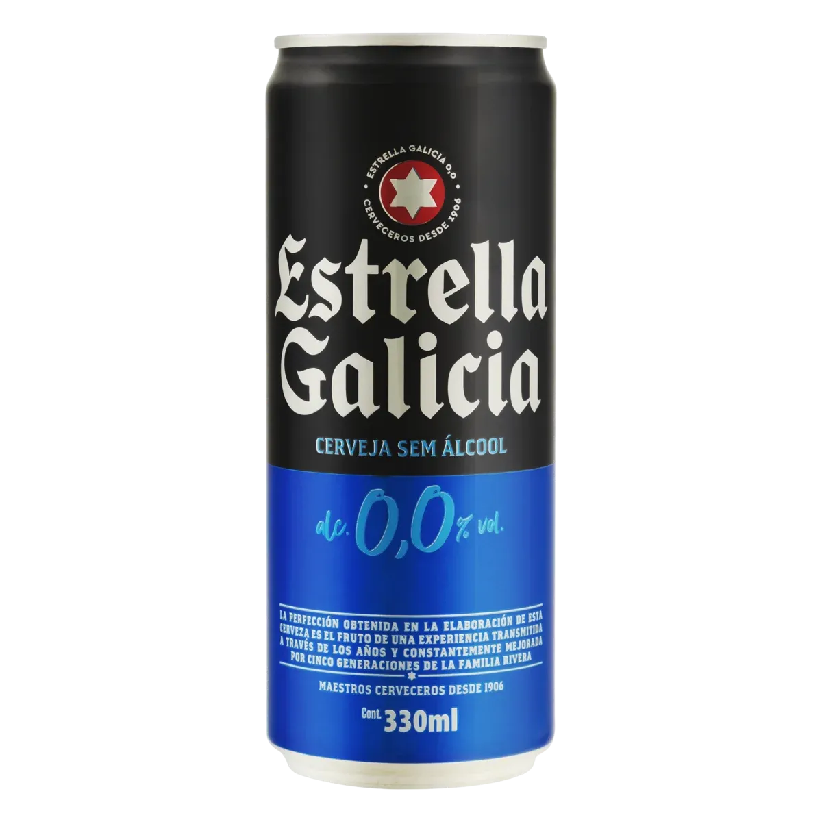 Cerveja Zero Álcool Estrella Galicia Lata 330ml