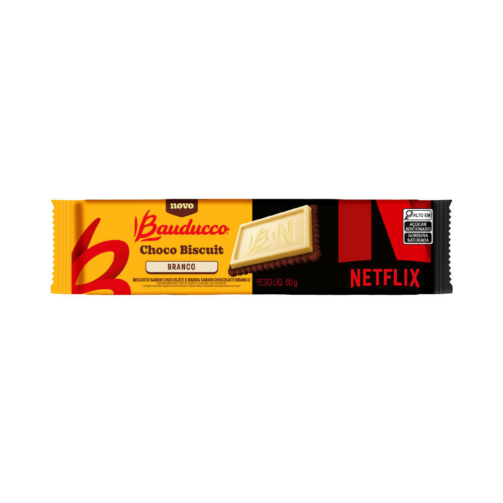 Biscoito Choco Biscuit Branco Netflix Bauducco 80G
