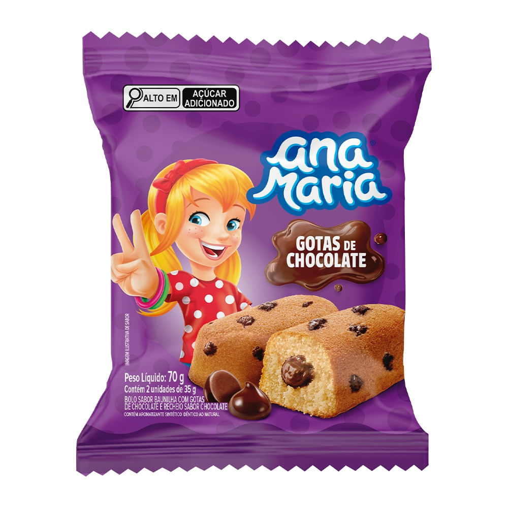 Bolinho Ana Maria Gotas de Chocolate 70g