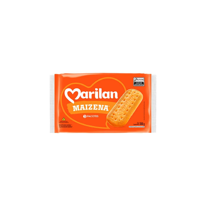 Biscoito Maisena Com 3 Pacotes Marilan 300G