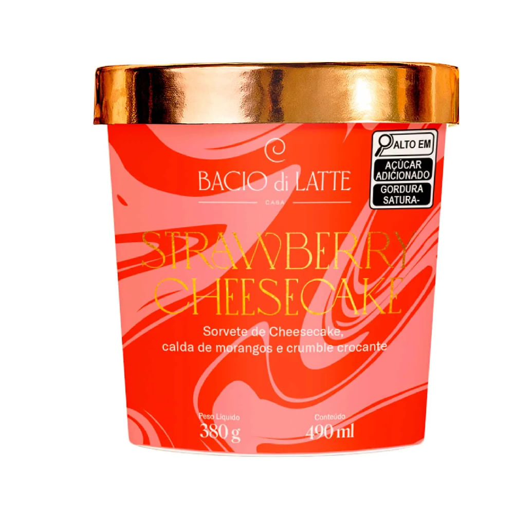 Sorvete Strawberry Cheesecake Bacio Di Latte 380G
