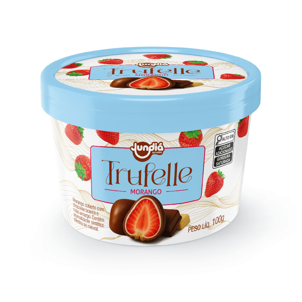 Trufelle Morango Coberta Com Chocolate Jundiá 100G
