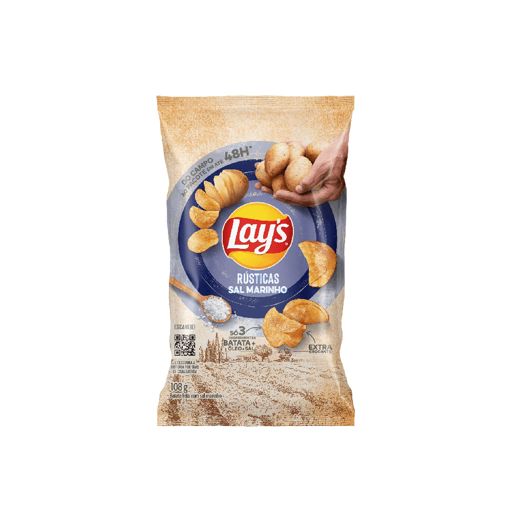 Batata Rústica Sal Marinho Lays 108G