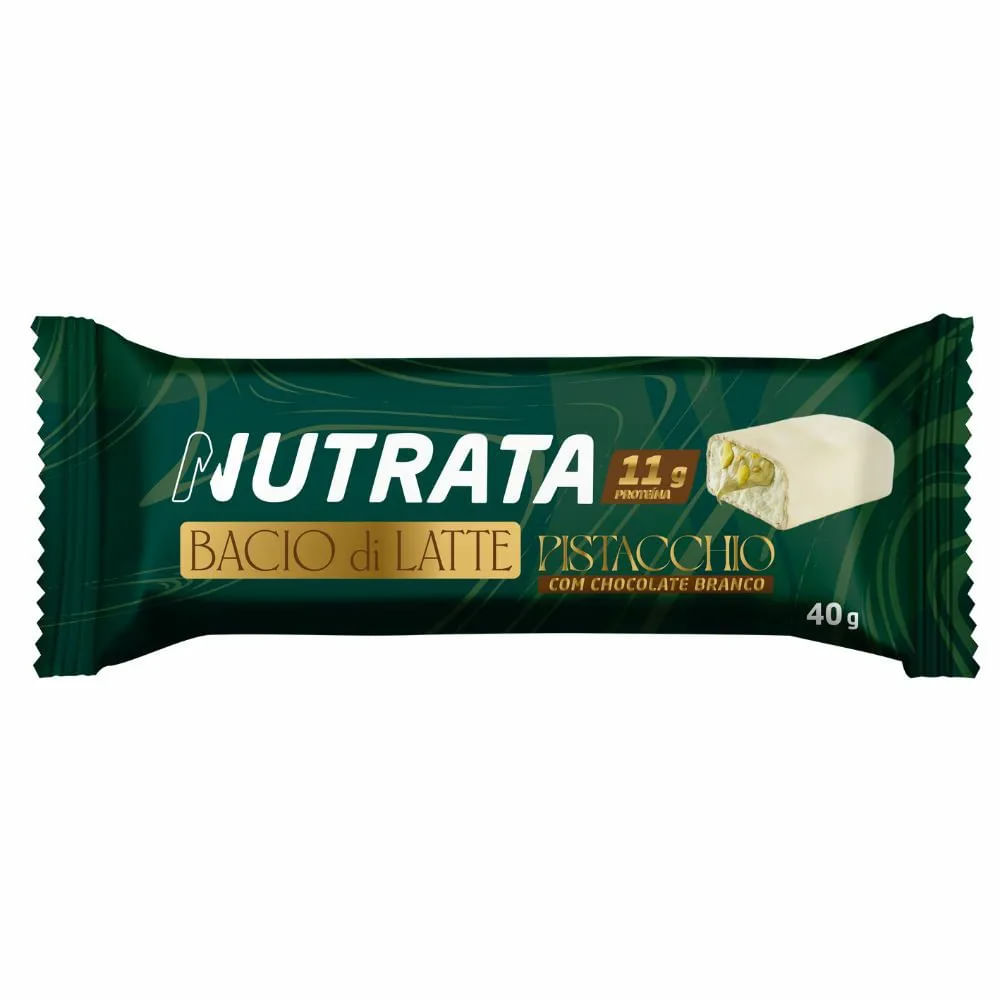 Barra De Roteína Nutrata Sabor Pistacchio Com Chocolate Branco Bacio Di Latte40G