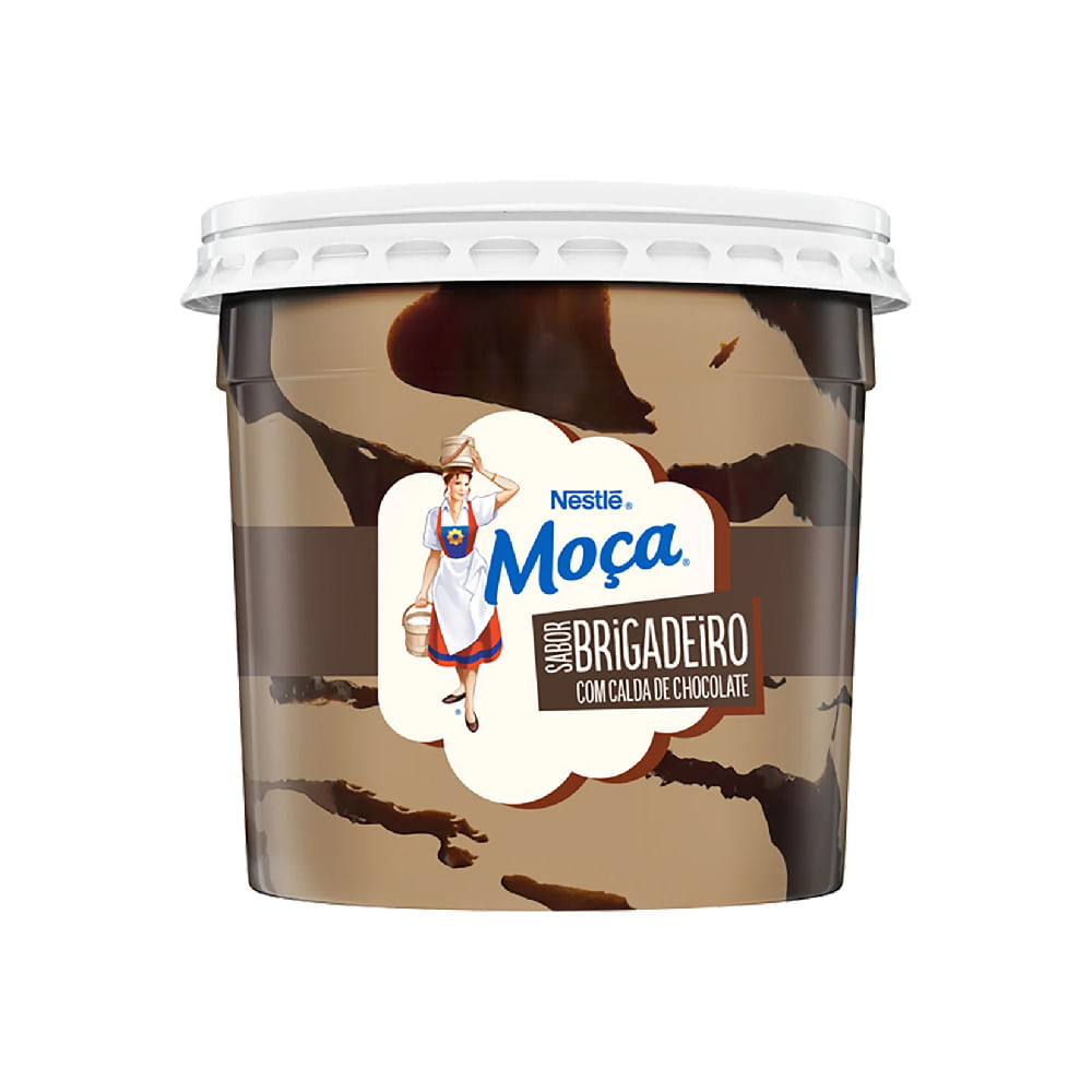 Sorvete Sabor Brigadeiro Com Calda De Chocolate Moça 1,5L