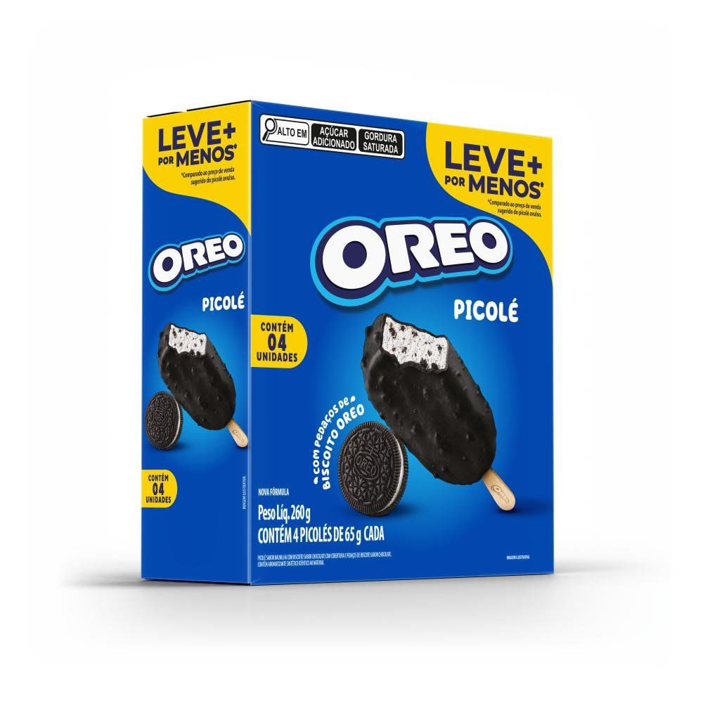 Multipack Picolé Baunilha Oreo Com 4 Unidades 65G