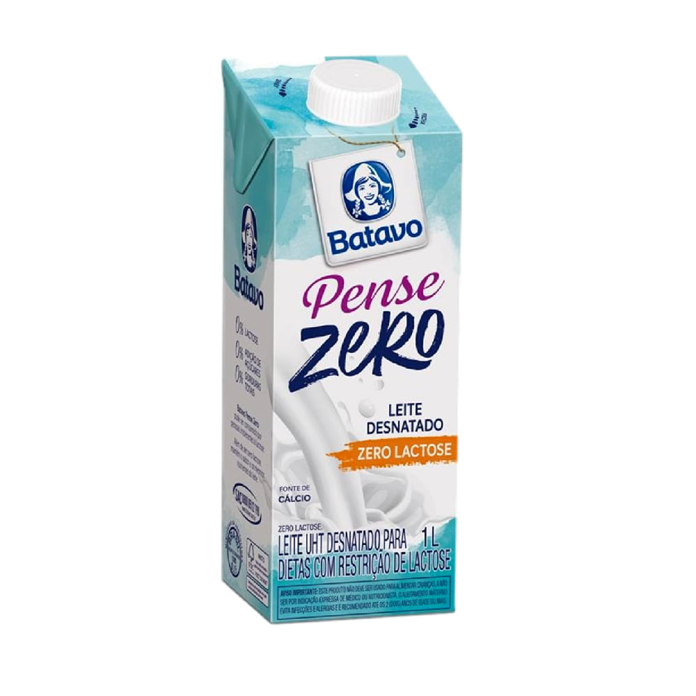 Leite Desnatado Zero Lactose Pense Zero Batavo 1L