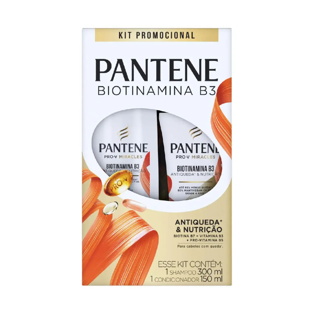Kit Shampoo 300Ml + Condicionador 150Ml Biotinamina B3 Pantene